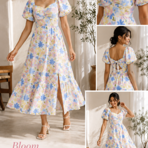 Coral Whisper Flared Dress