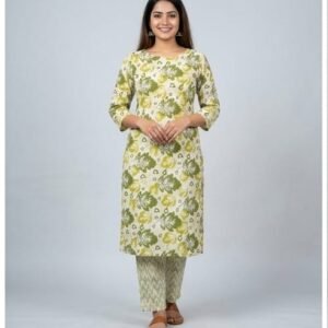 Emerald Meadow Kurti Pant Set