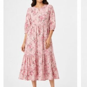 Terracotta Lily Tiered Maxi Dress