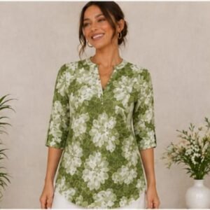 Olive Grove Floral Tunic Top